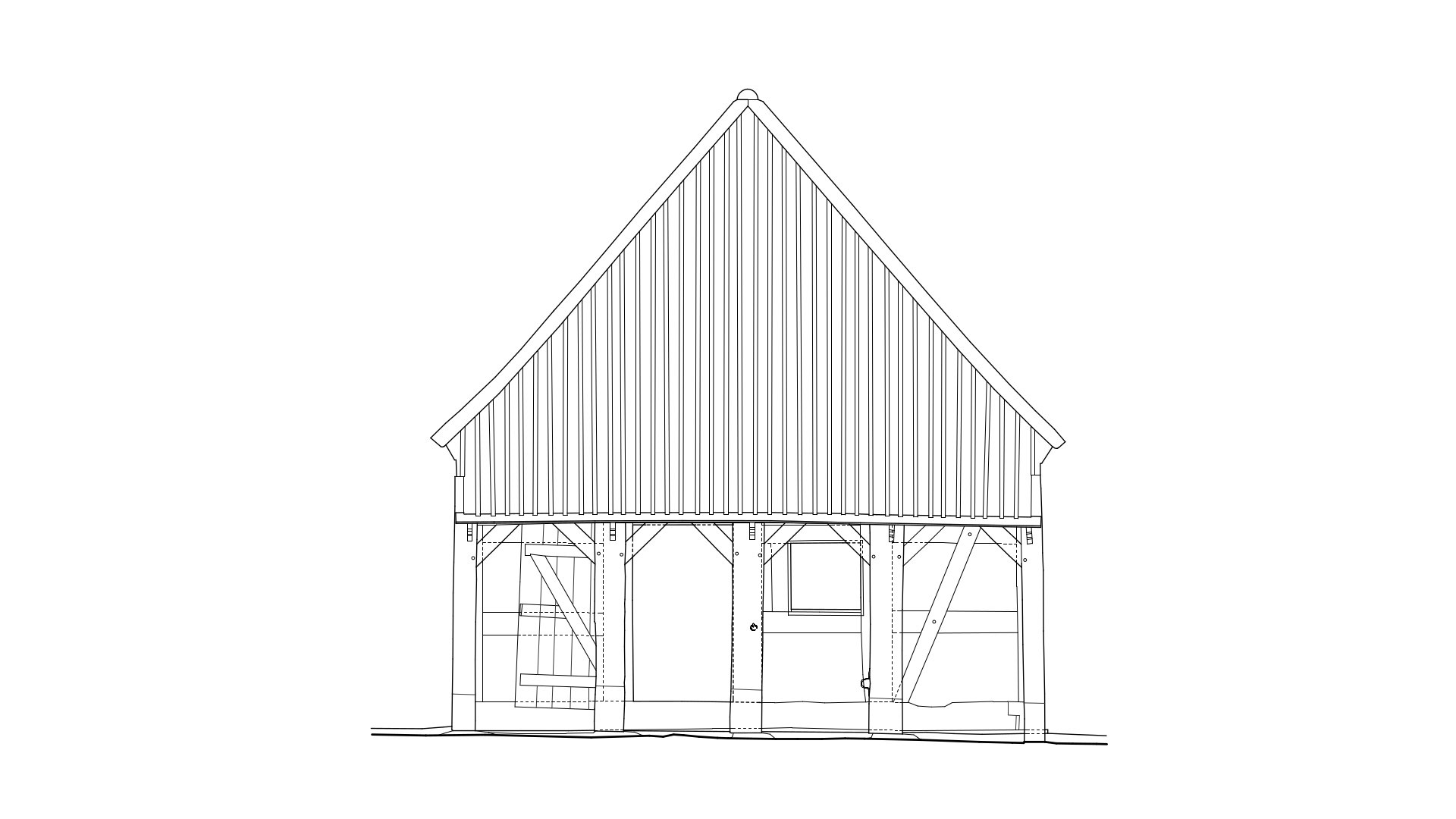 Figure 22. Drawing of the western elevation (from the front of the forge).