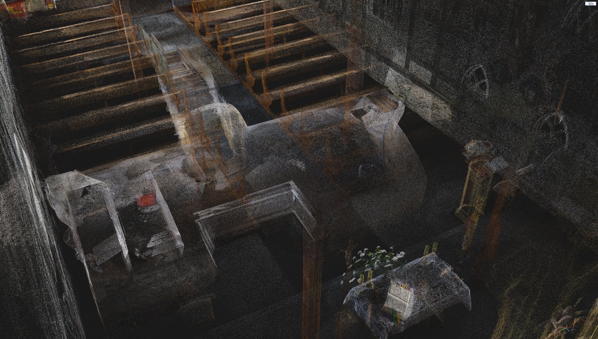 Figure 14. Digital model point cloud – interior and crypt.